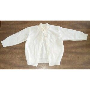 White Cardigan Sweater For Infants Sizes 6-9 Months